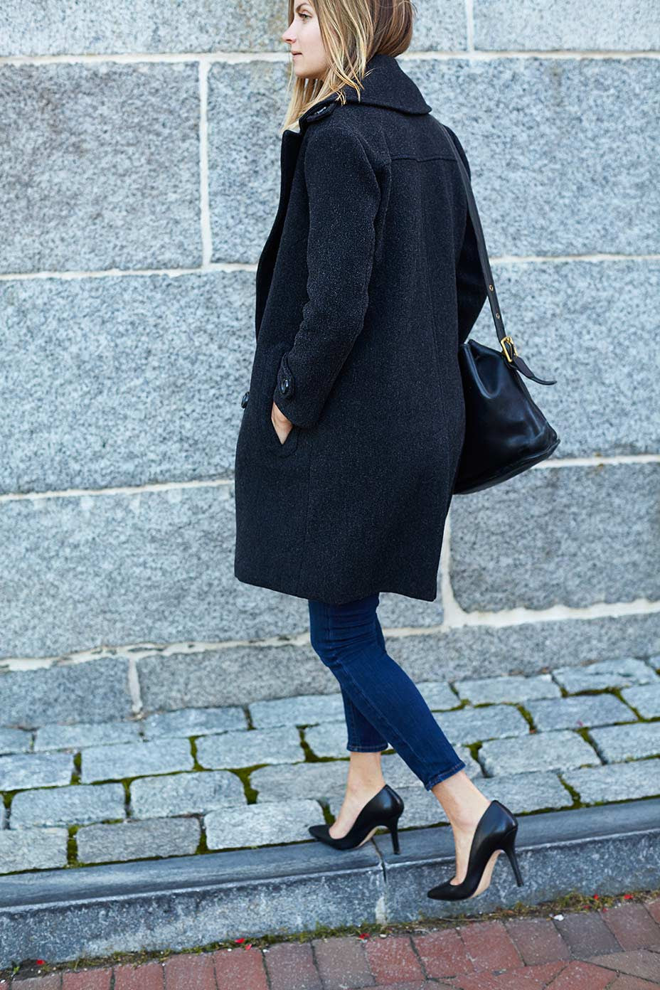 Emerson Peacoat - Charcoal Wool Cashmere