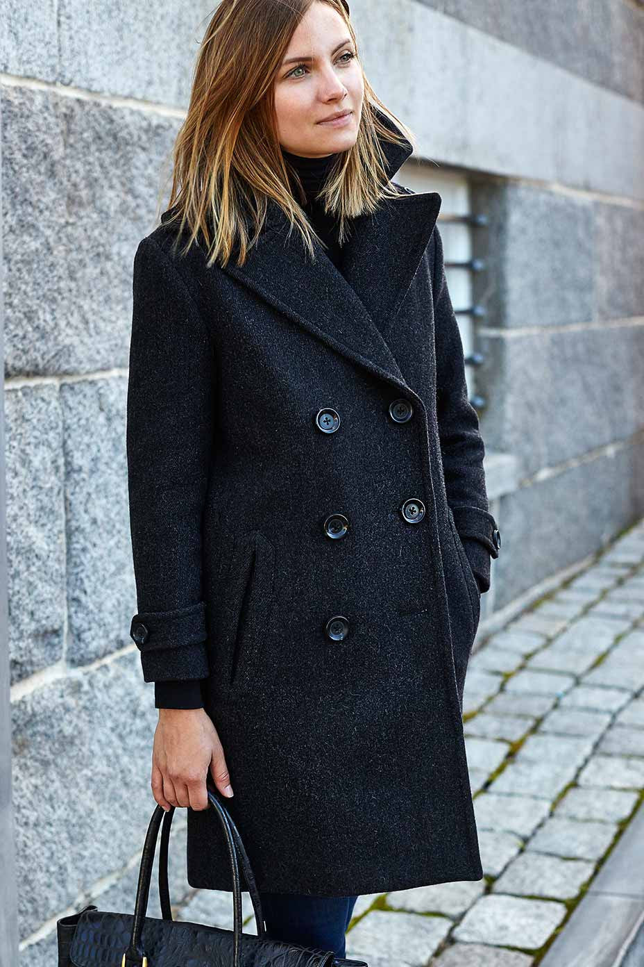 Emerson Peacoat - Charcoal Wool Cashmere