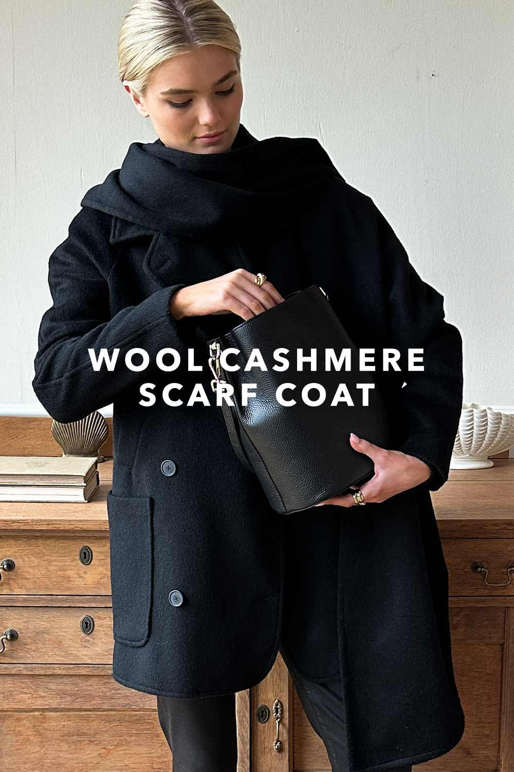 Wool Cashmere Scarf Coat