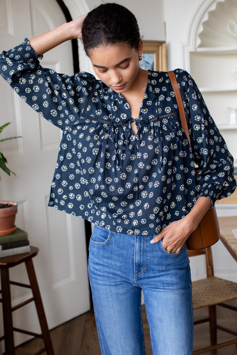 Isla Longsleeve Top 2 - Maritime Daisy Organic