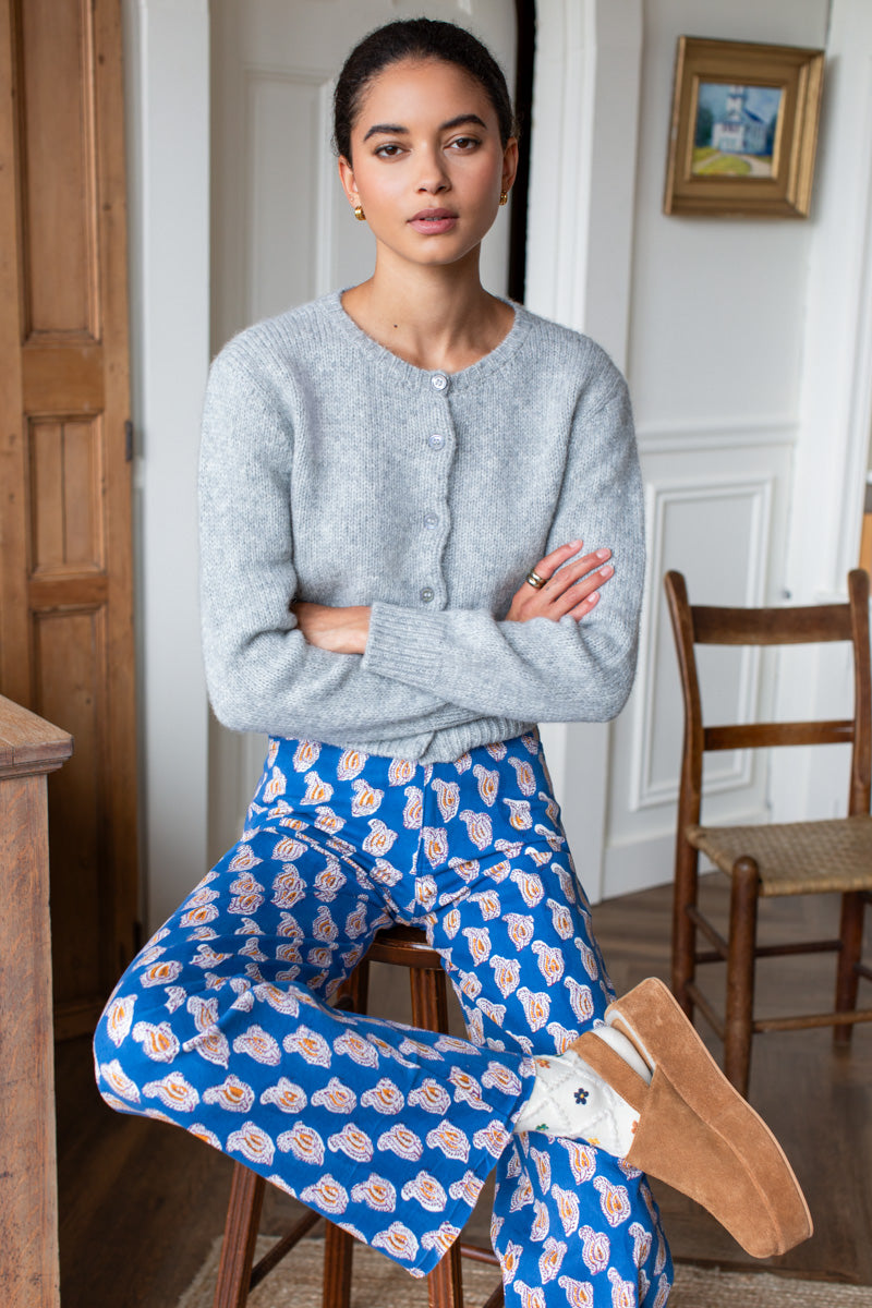 Everyday Pant - Blue Paisley Flowers