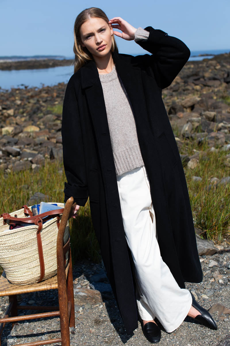 Maxi Overcoat - Black Wool