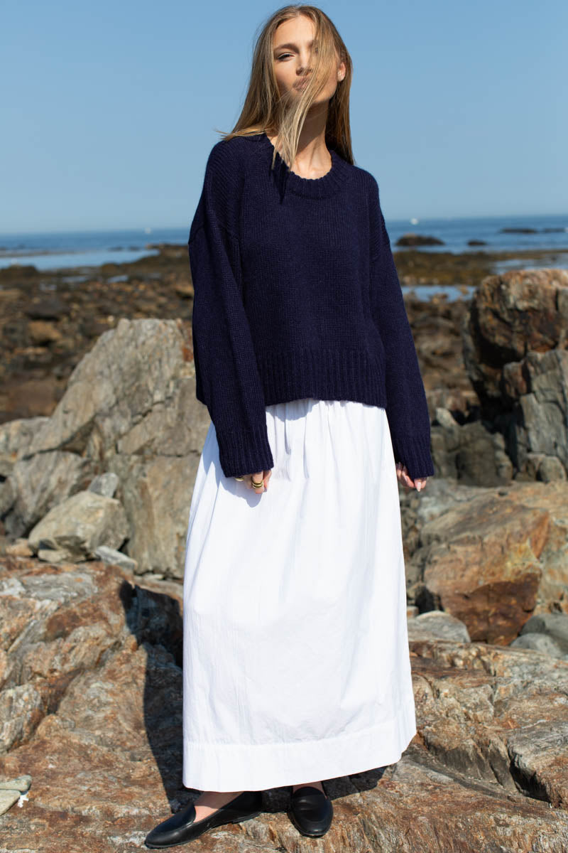 Cozy Cotton Sweater - Navy Organic