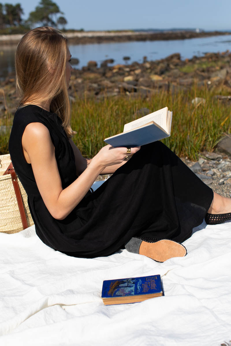 Plait Maxi Dress - Black