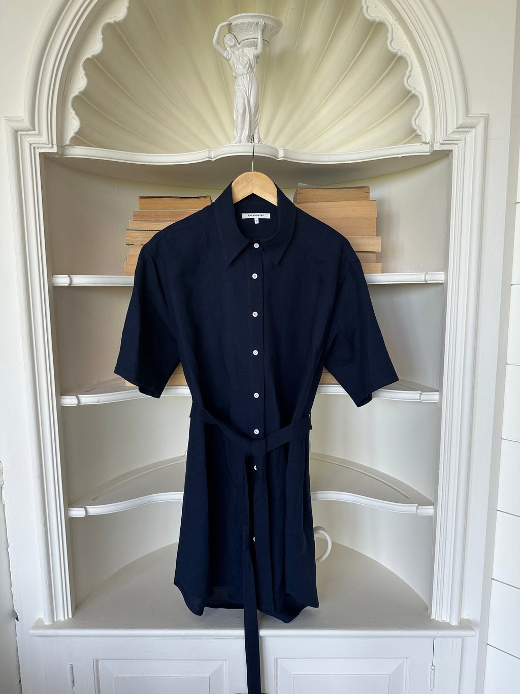 Button Down T Shirt Dress - Midnight