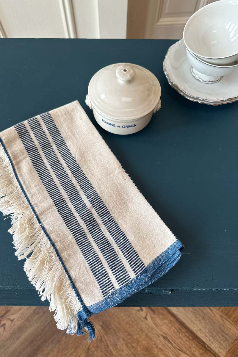 Broken Stripe Napkin Set - Indigo