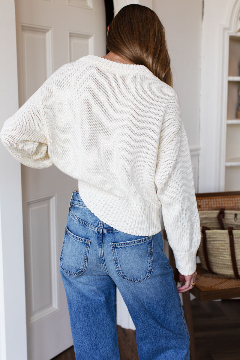 Cozy Cotton Sweater - Ivory Organic