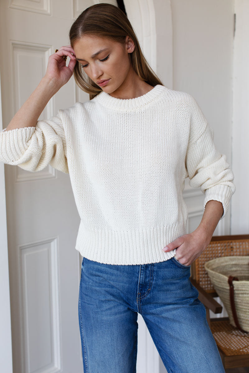 Cozy Cotton Sweater - Ivory Organic