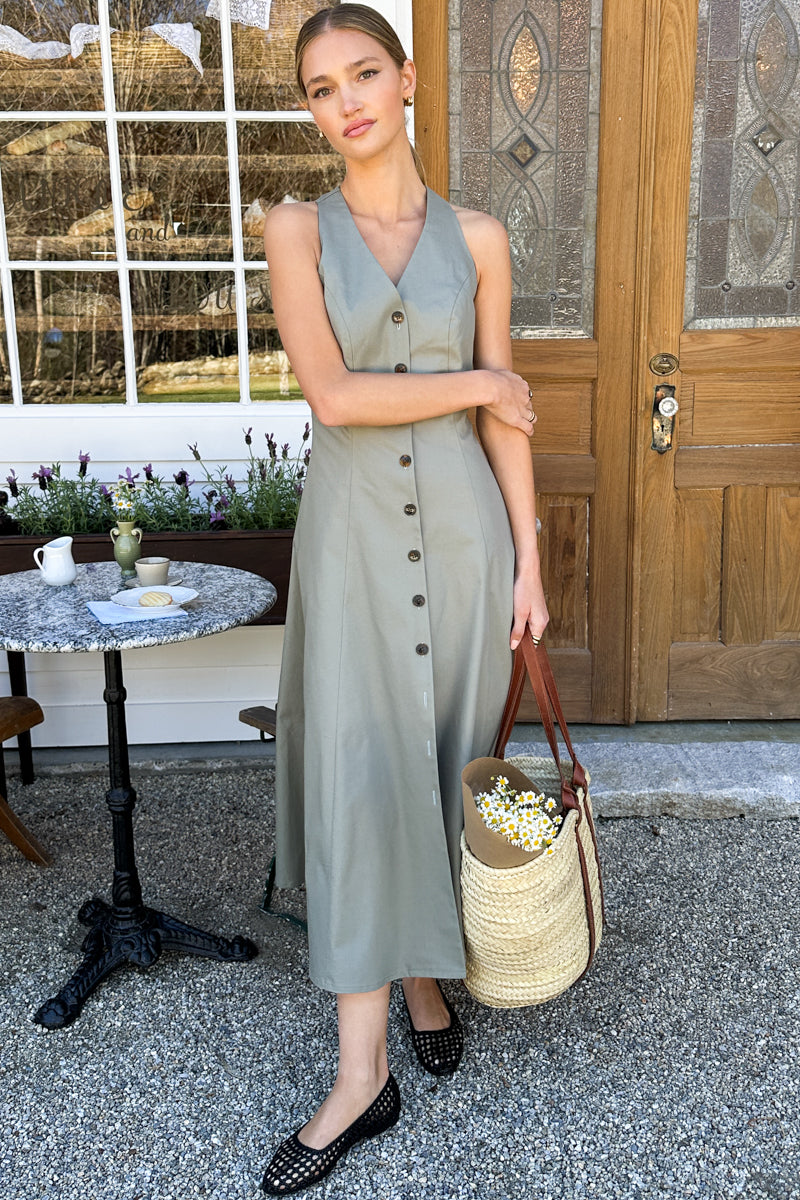 Organic Cafe Dress - Artichoke