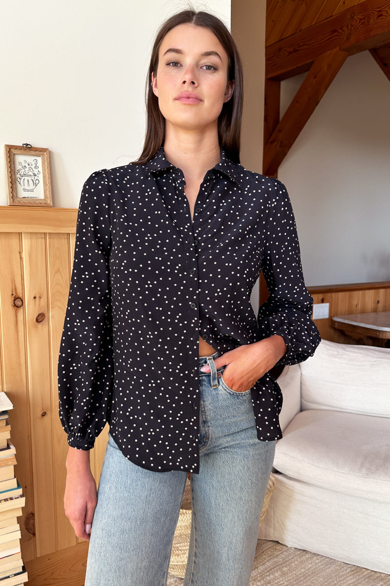 Frankie Blouse - Forget Me Nots Black