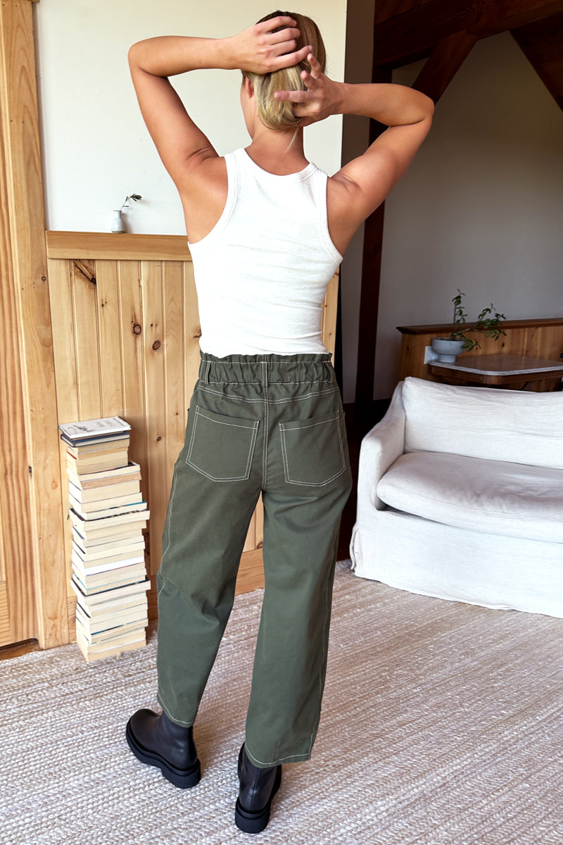 Barrel Work Pant - Olive Organic