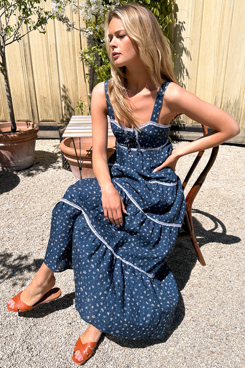 Tiered Maxi Dress - Anne Flowers Majolica