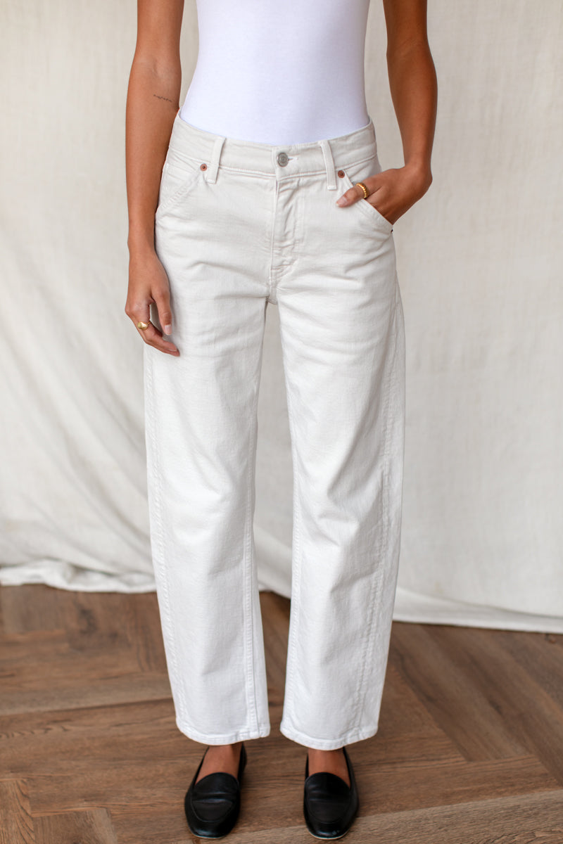 The Barrel Jean - Antique White