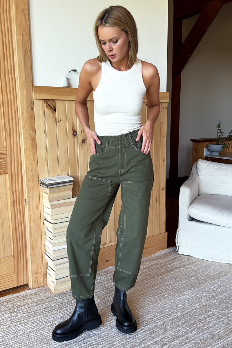 Barrel Work Pant - Olive Organic