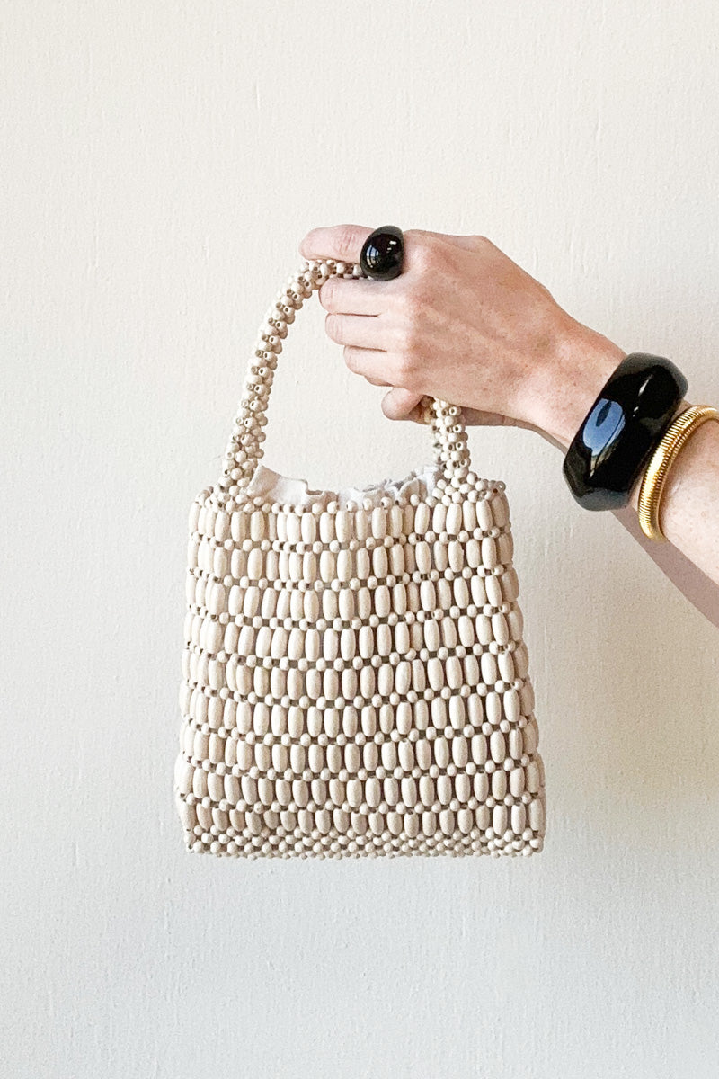 Wood Bead Bag - Cloud