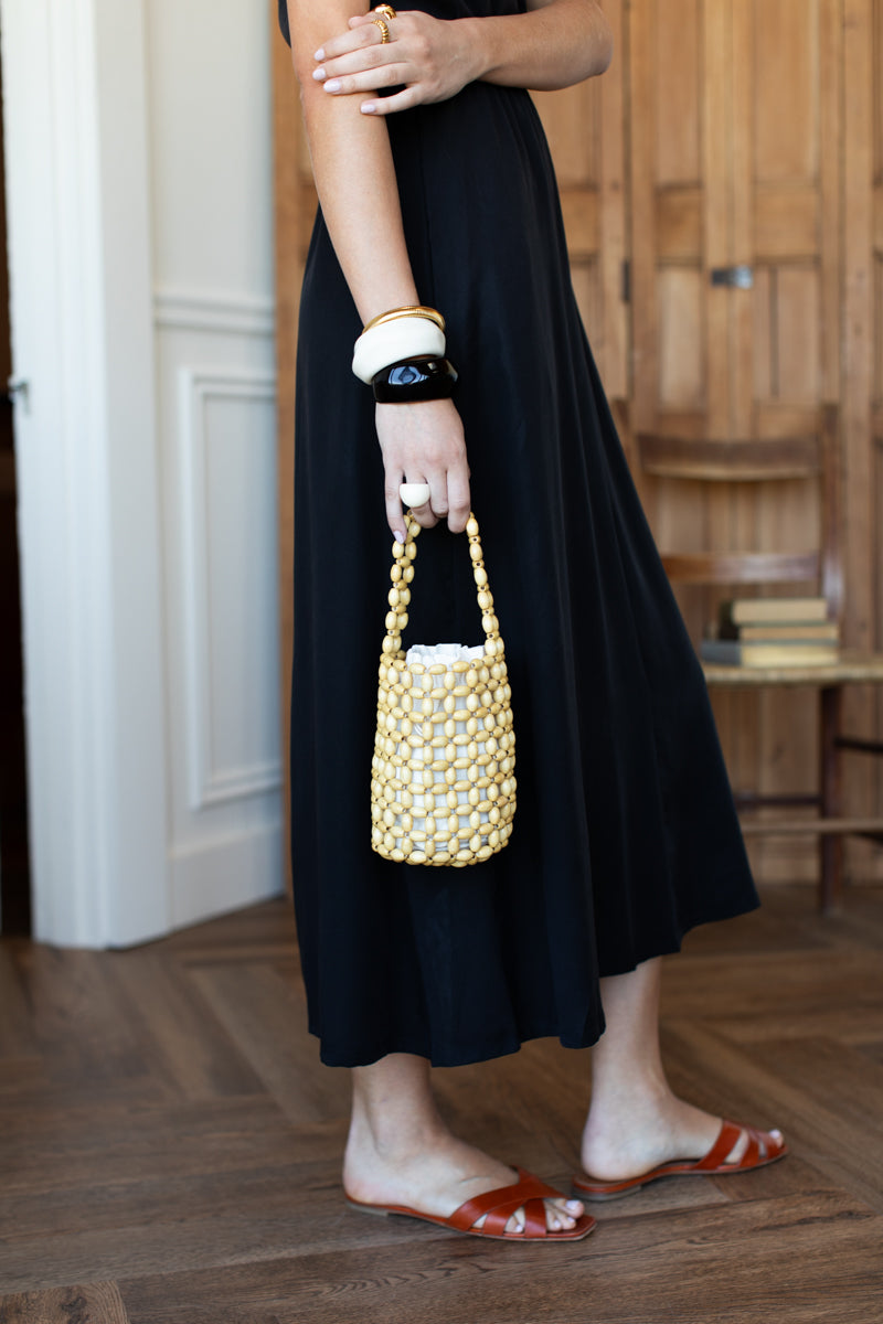 Wood Bead Bag - Honey