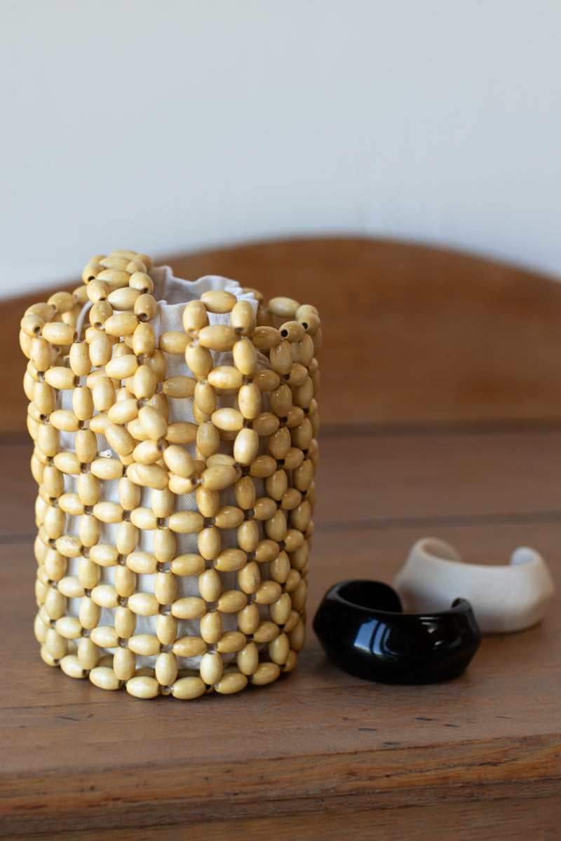 Wood Bead Bag - Honey