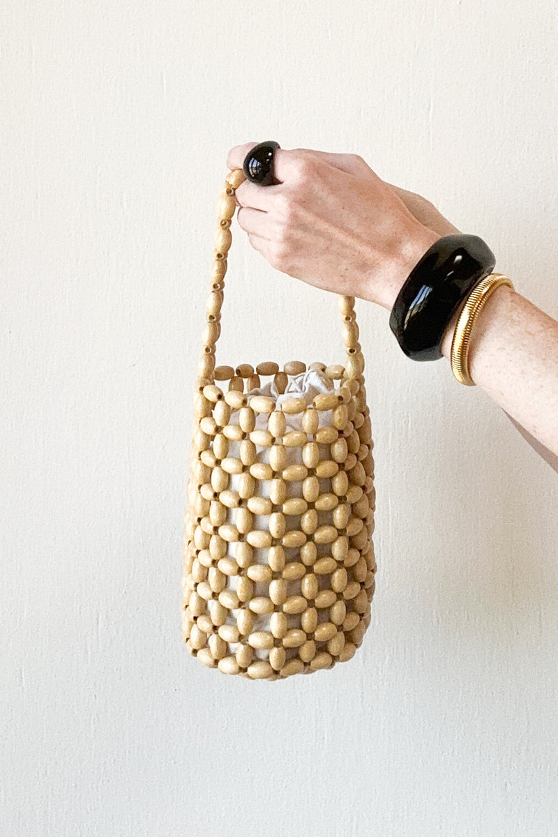 Wood Bead Bag - Honey