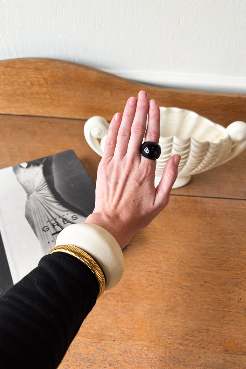Lucite Cuff Ivory Marble