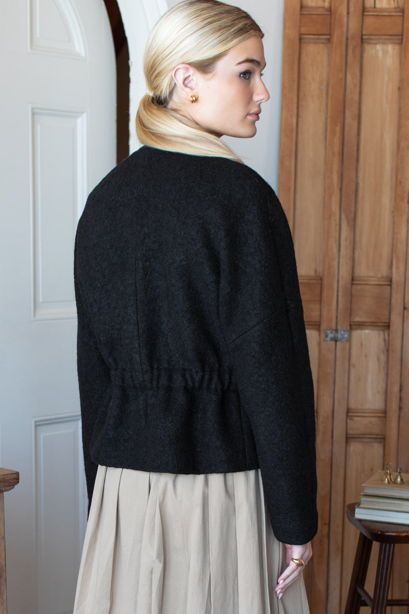 Atelier Cinch Jacket - Black Boucle