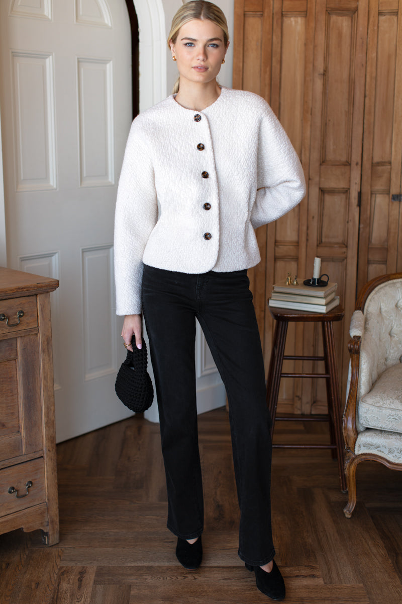 Atelier Cinch Jacket - Ivory Boucle
