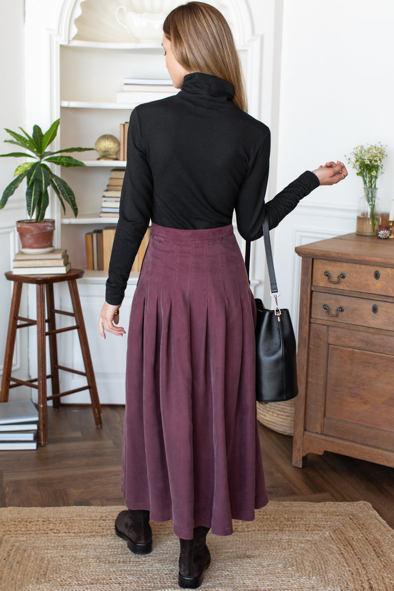 Atelier Pleated Maxi Skirt - Bitter Chocolate