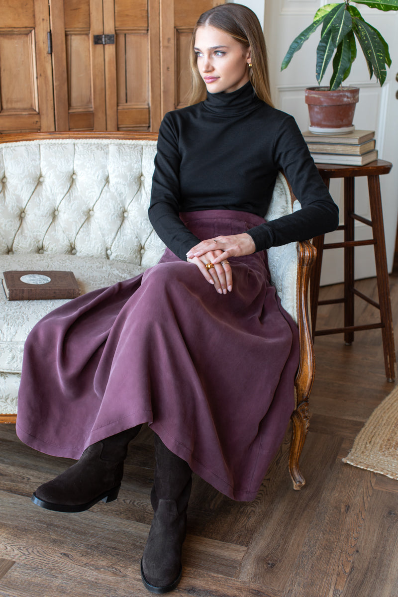 Atelier Pleated Maxi Skirt - Bitter Chocolate