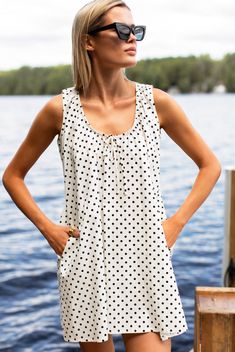 Atelier Scoop Dress - Ivory Dot