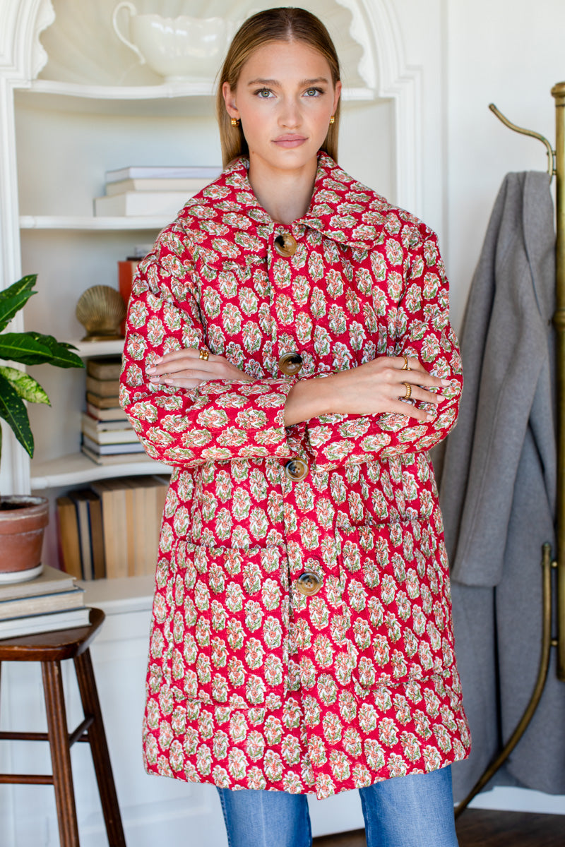 Camp Coat - Madrid Flowers Linen