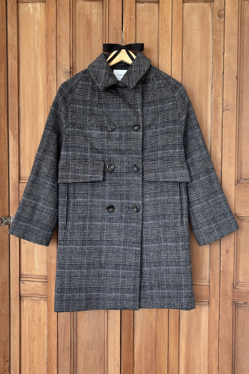 Thomas Coat - Stewart Plaid Charcoal Wool