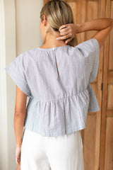 Dolman Peplum Top - James Stripe - Emerson Fry