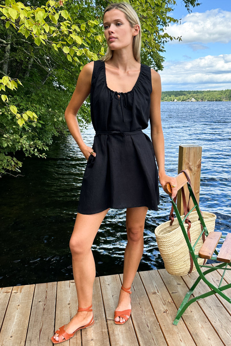 Atelier Scoop Dress - Black Beauty Linen