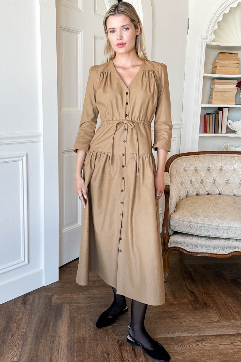 Day Tier Dress - Umber Slubby Cotton