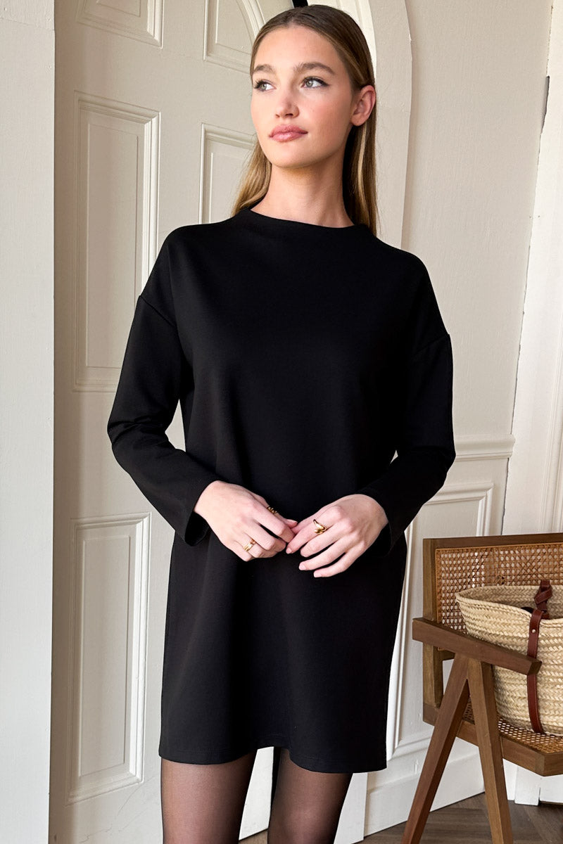 Jewel Neck Dress - Black