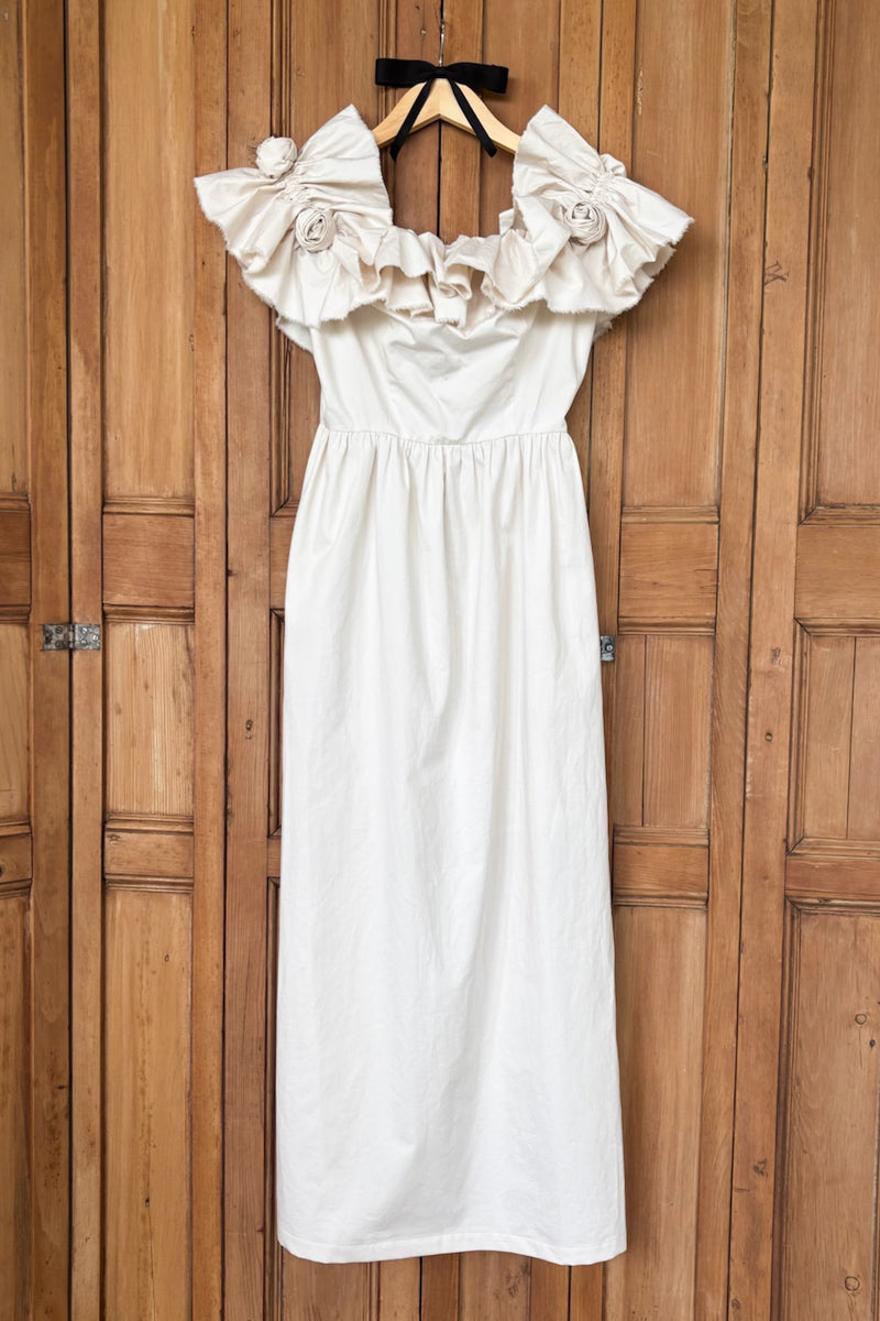 Rosette Dress - White Swan