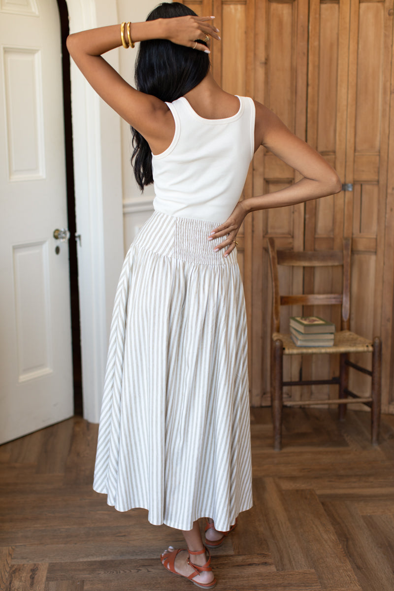 Elina Skirt - Almond Stripe
