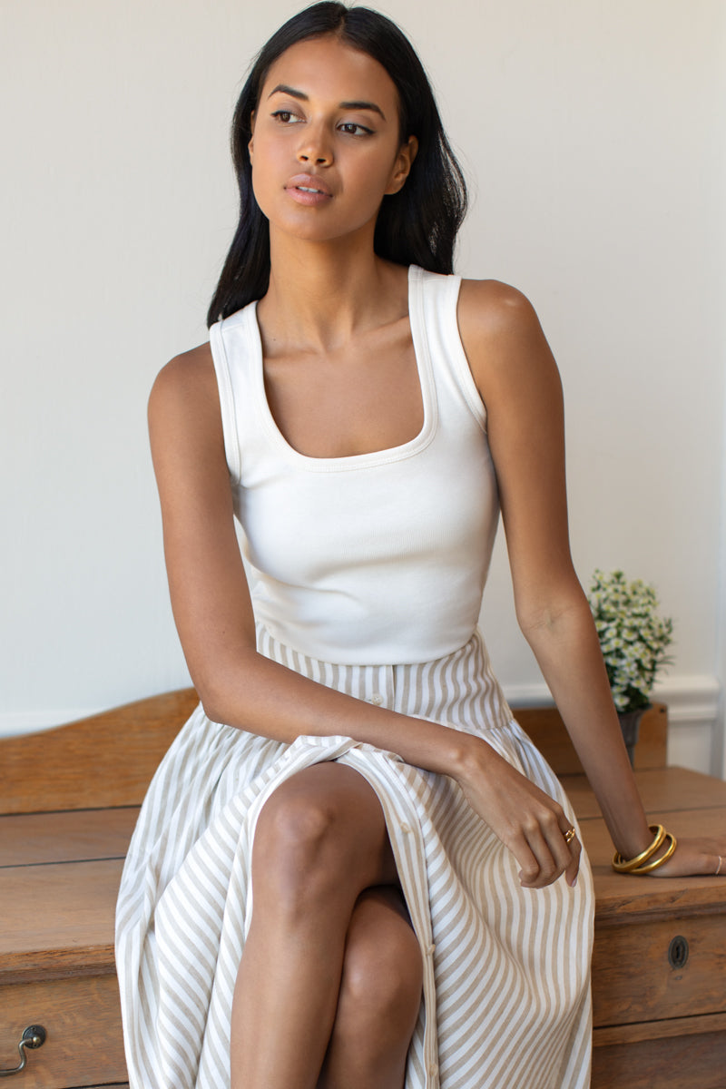 Layering Tank 2 - Ivory Rib
