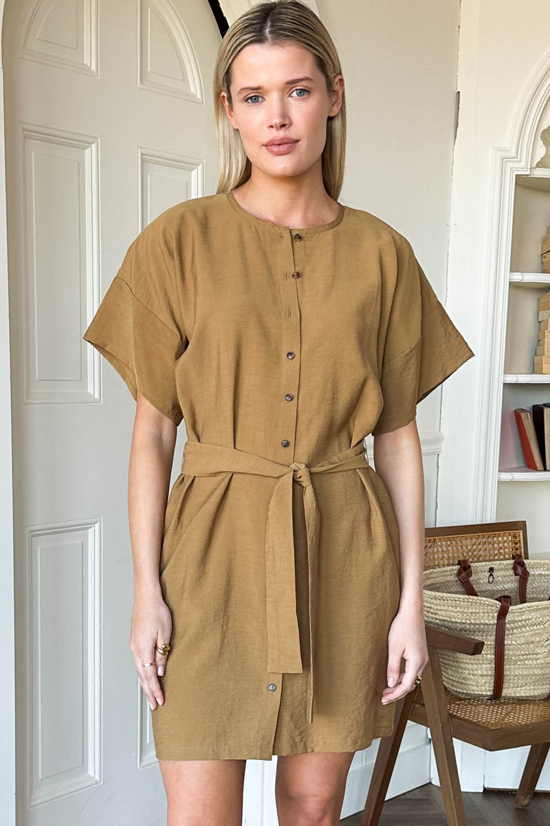 Desert Dress Short - Rich Camel