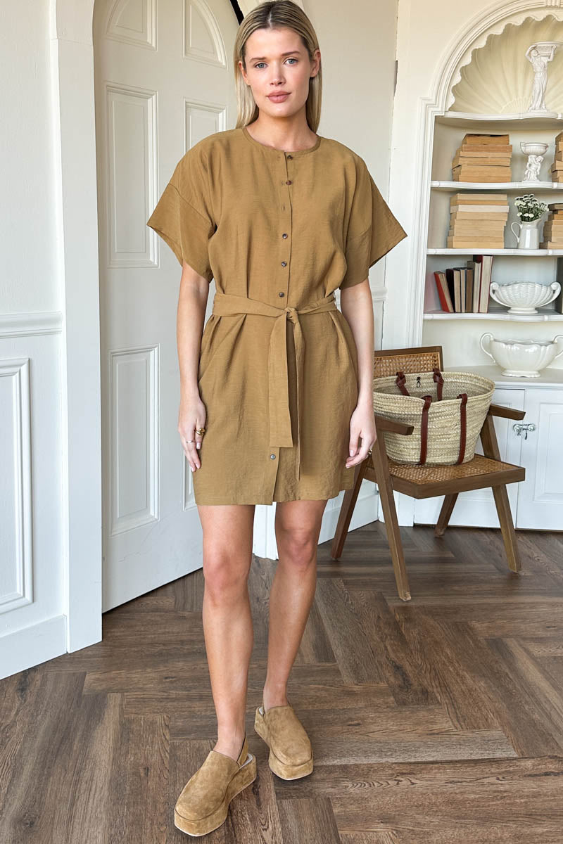 Desert Dress Short - Rich Camel