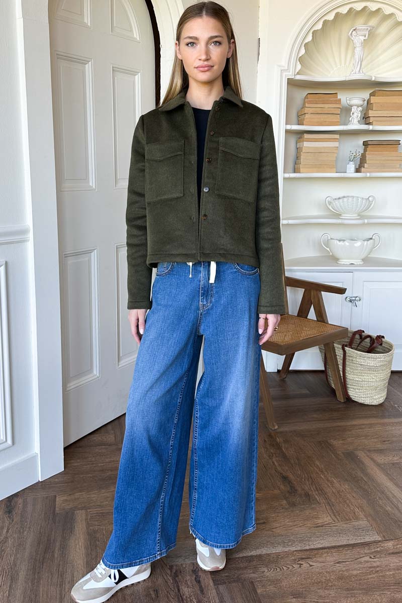 Atelier Pocket Shacket - Army Green Wool