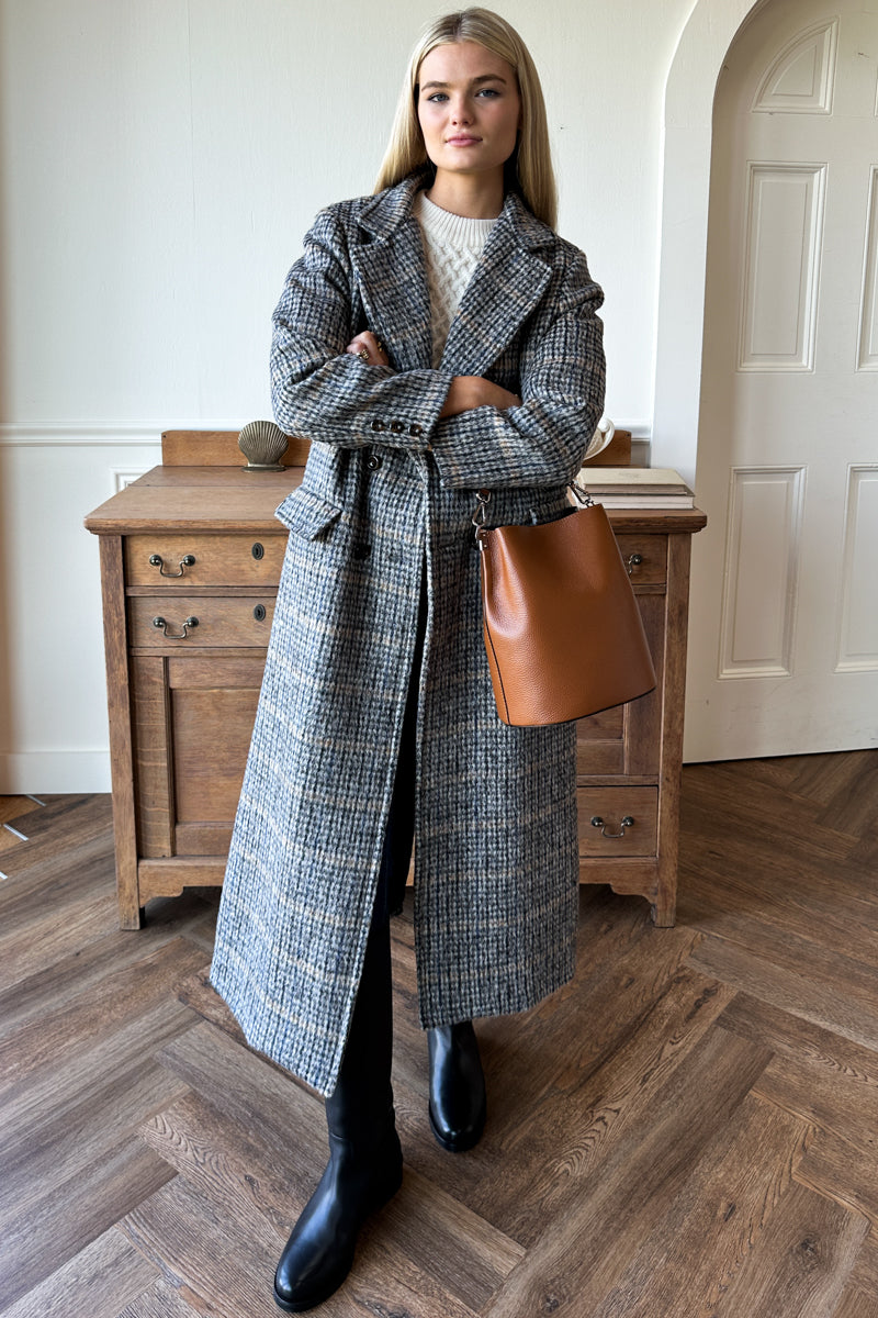 Emerson Layering Maxi Coat - Wooly Mohair Plaid