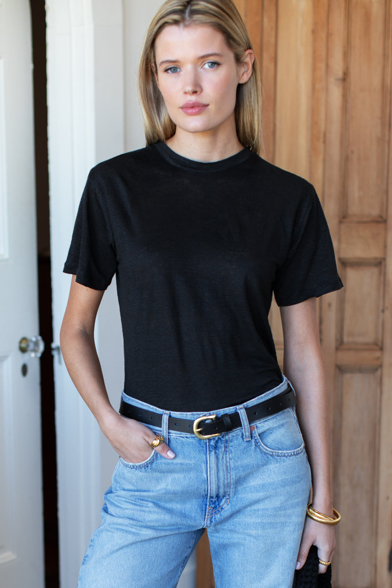 Essential Short Sleeve Crew - Black Beauty