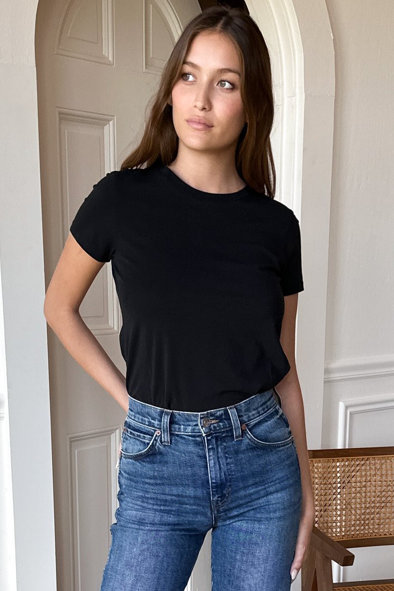 Essential T Shirt - Black Pima Cotton