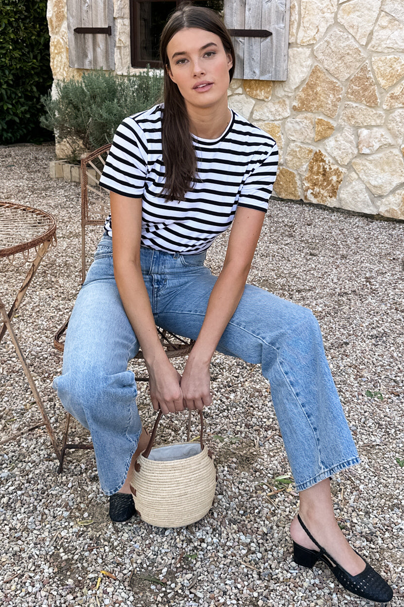 Essential T Shirt - Classic Stripe Black + White