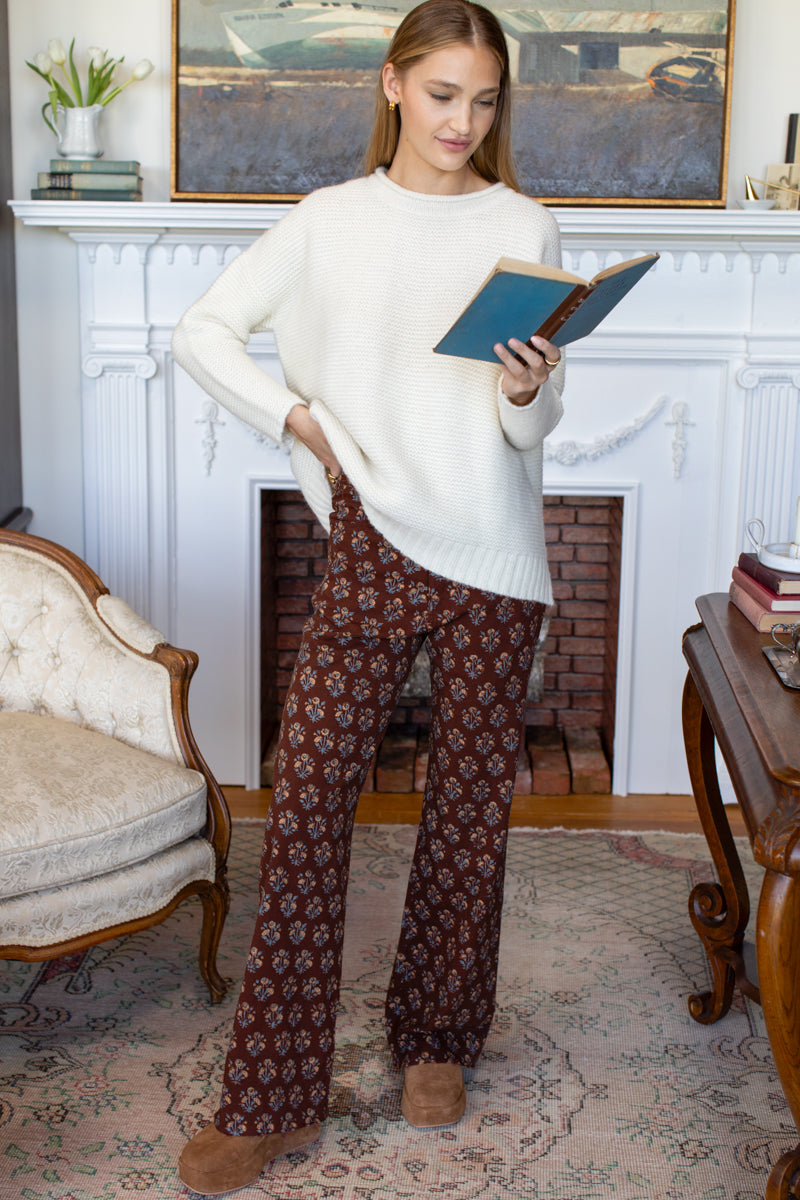 Everyday Pant - Library Flowers Cocoa