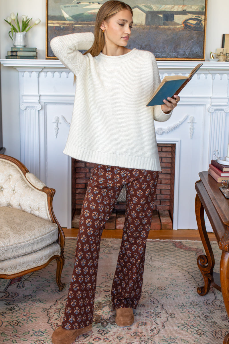 Everyday Pant - Library Flowers Cocoa