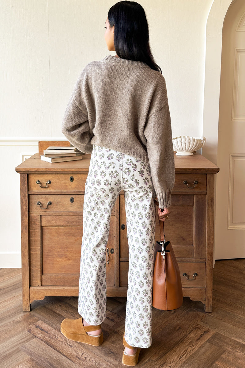 Everyday Pant - Library Flowers Parchment Organic