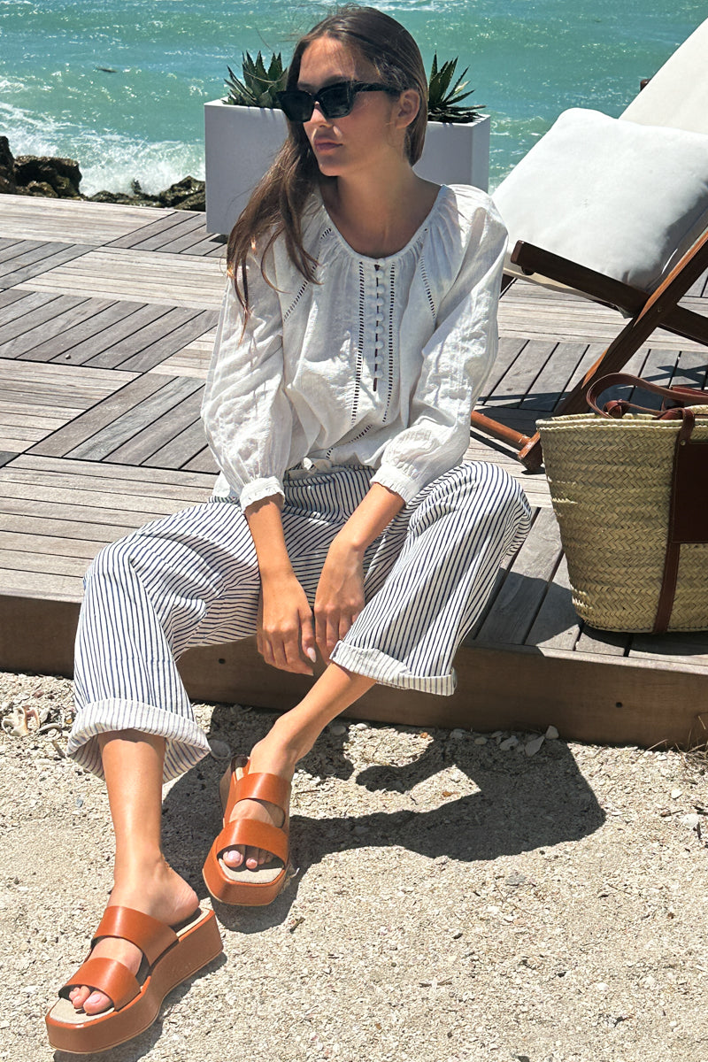 Family Cargo Pant - Indigo Stripe Organic