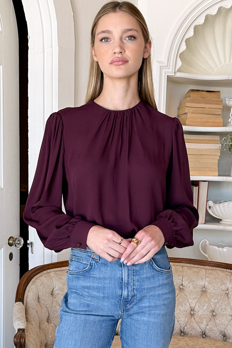 Gathered Neckline Top - Winetasting