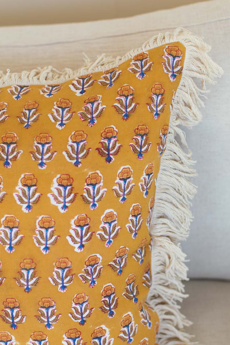 Marigold Yellow Silk Lumbar Throw Pillow Dupioni Silk Frill Silk Pillowcase  Cushion Cover : Indian Laces and febric.com